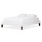 Baxton Studio Lancashire White Upholstered Full Size Bed Frame with Tapered Legs 125-6990 - alternate 1